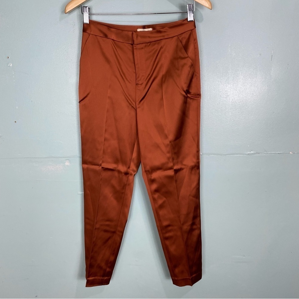 L’agence Suiting Trouser Satin Orange Sz‎ 2